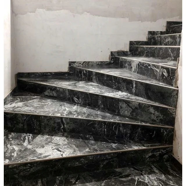 Baldosas imitación mármol para escaleras 100x30 GRAFITO / GRIS antideslizante NUEVO