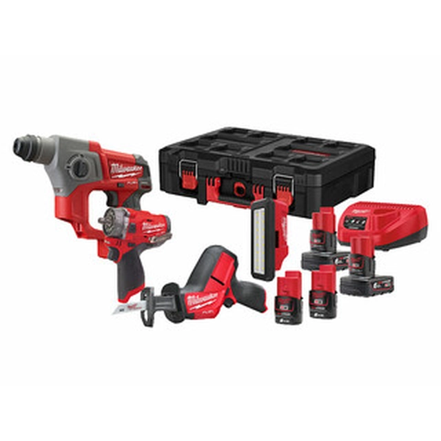 Balení stroje Milwaukee M12FPP4C-624P v balení Packout