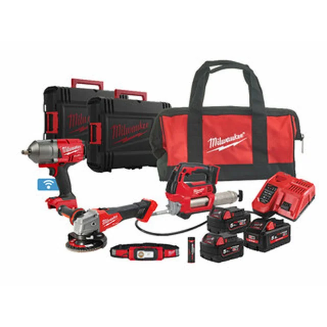 Balení stroje Milwaukee M18FPP5N-554B v kartonové krabici