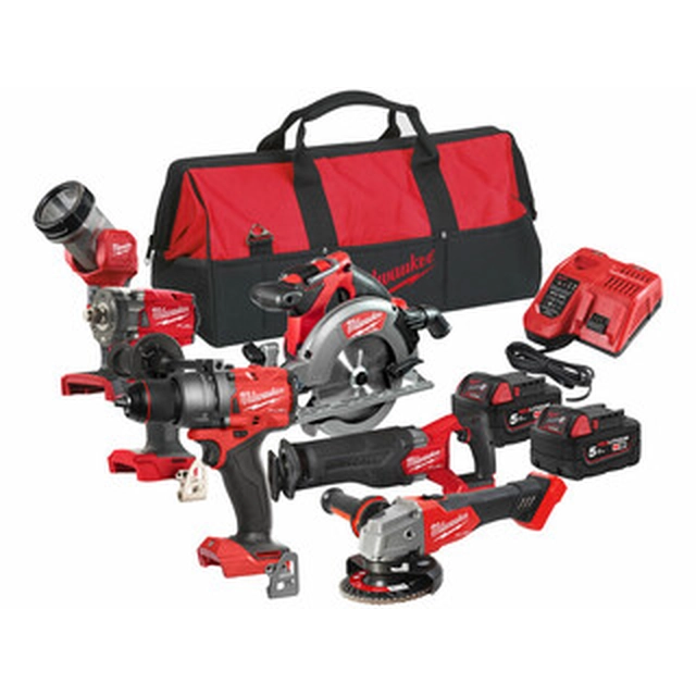 Balení stroje Milwaukee M18FPP6F3-502B v kufříku Heavy Duty