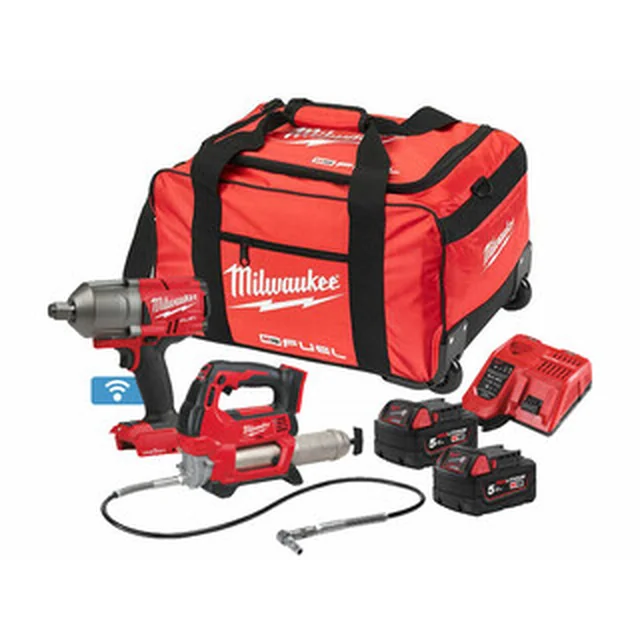 Balení stroje Milwaukee M18ONEPP2Q-502X v kartonové krabici