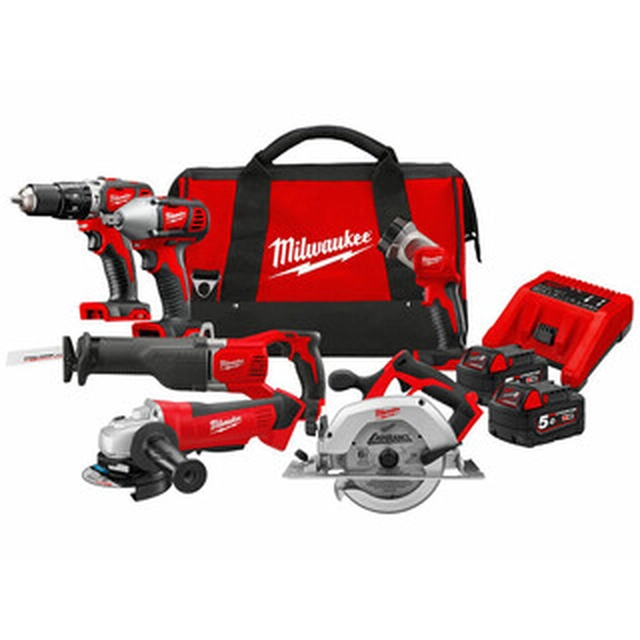 Balení stroje Milwaukee M18PP6B-502B v kartonové krabici