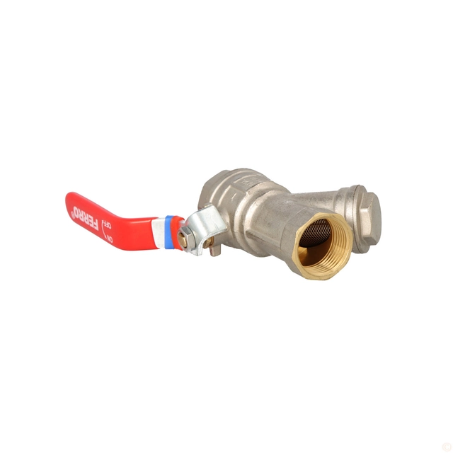 Ball valve nut and nut with lever, with filter,1", F-Power