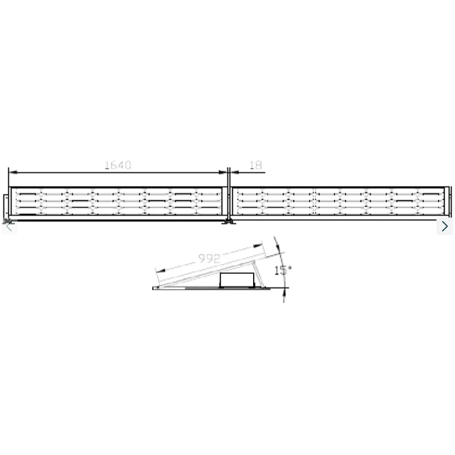 Ballastkonstruktion aus Aluminium, horizontales Flachdach, 15st Photovoltaik