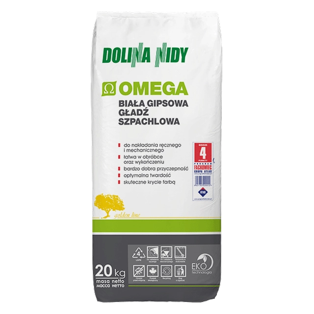 Baltais ģipša apmetums Omega Dolina Nidy 20 kg