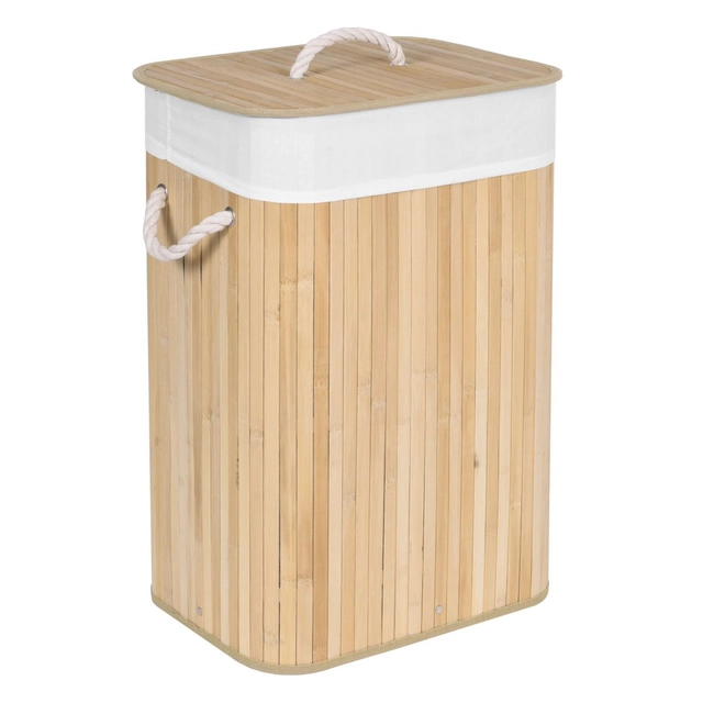 Bamboo laundry basket 80L 1 natural chamber