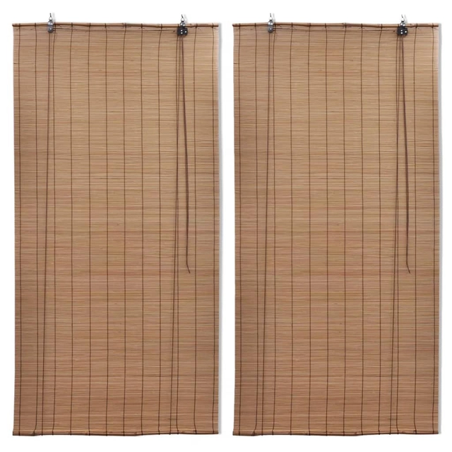 Bambusové rolety Lumarko, 2 ks, 80 x 160 cm, hnědá