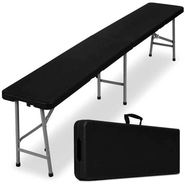 Banc de restauration plié dans une valise 180 cm noir