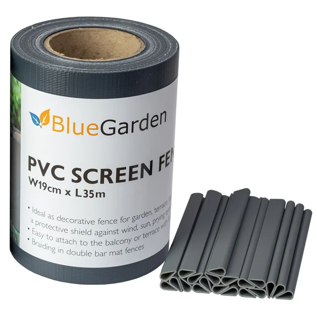 Bandă PVC pentru gard 35m + cleme