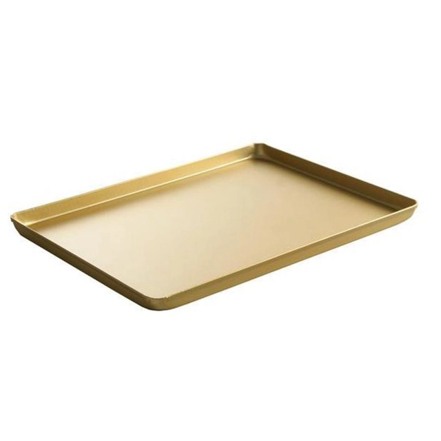 Bandeja de confitería expositora para panadería fabricada en aluminio 600x400x20mm oro - Hendi 808573