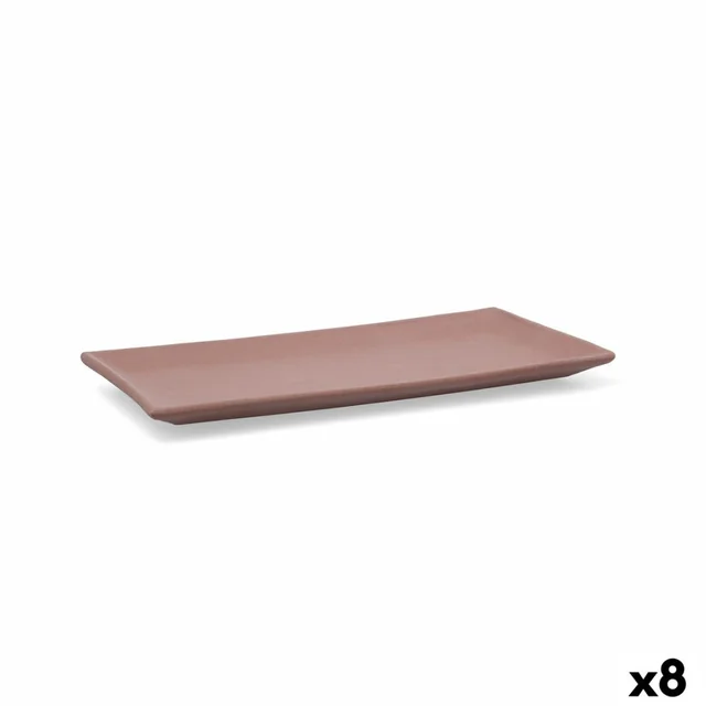 Bandeja para lanches Quid Mineral Gres Cerâmica Terracota 15 x 30 cm (8 Peças)