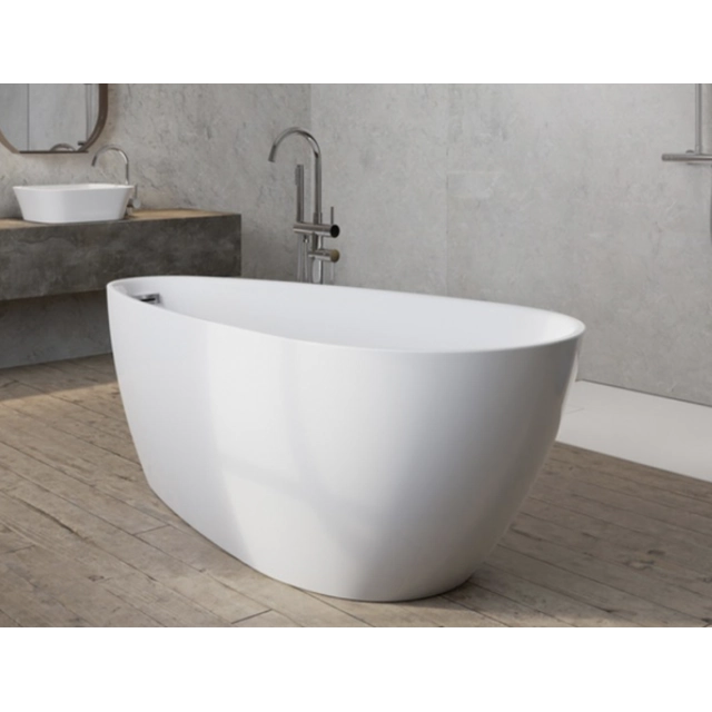 Bañera Besco Goya a-line glam silver, 160x73cm cromo + tapas doradas