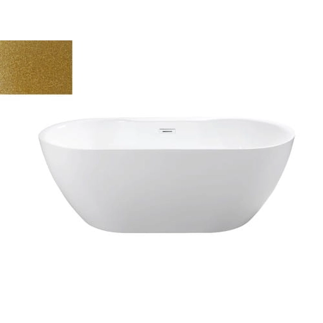 Bañera BESCO Navia Glam, oro, 150x80cm cromo, + tapas blancas