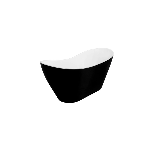 Bañera independiente Besco Viya en blanco y negro mate 160 + clic-clac dorado limpiado desde arriba - Además 5% Descuento para el código BESCO5