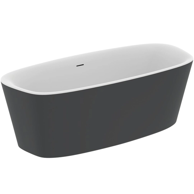 Banheira acrílica Ideal Standard Dea, 180x80, independente, branco mate/preto mate