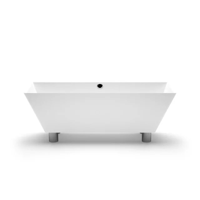 Banho de pedra Aura Doride branco, 175x81 cm, com transbordamento