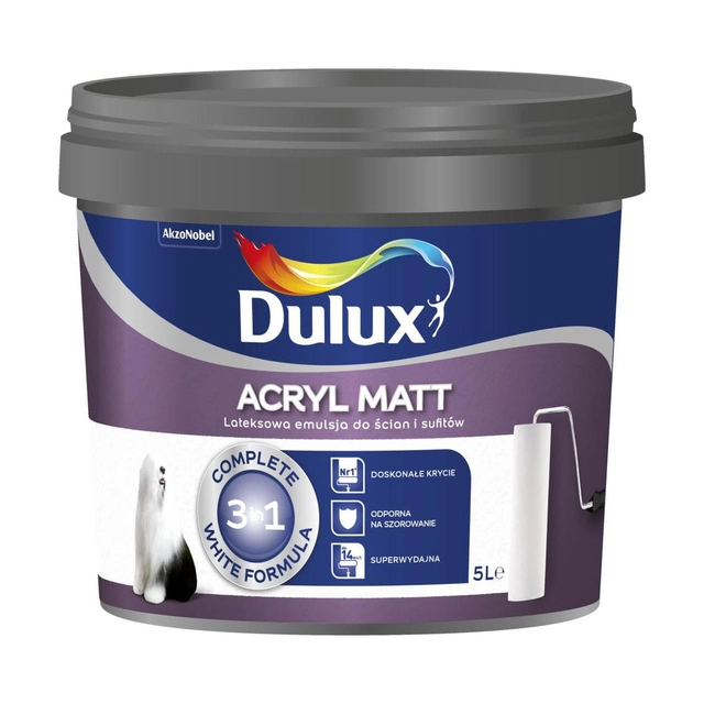 Βαφή γαλακτώματος Dulux Acryl Matt 5 l λευκό