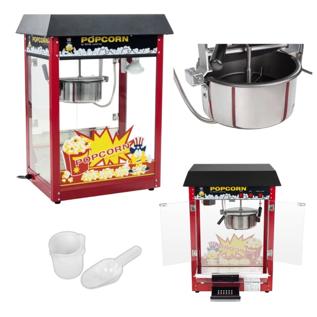 Bar popcornmachine met zwarte bovenkant