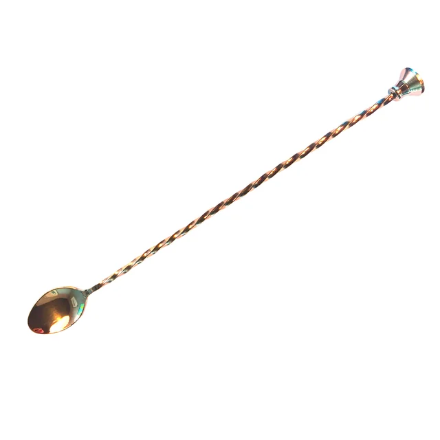 Bar spoon with muddler 30 cm copper