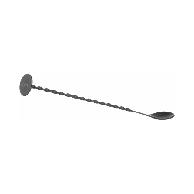 Bar spoon with muddler, Bar up, black, 280x35mm