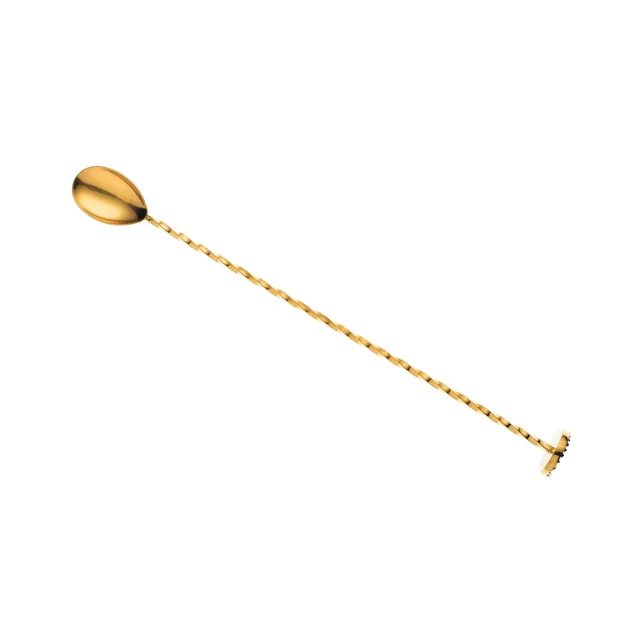 Barkeeperlöffel mit Stößel, 300mm, Gold, Barfly