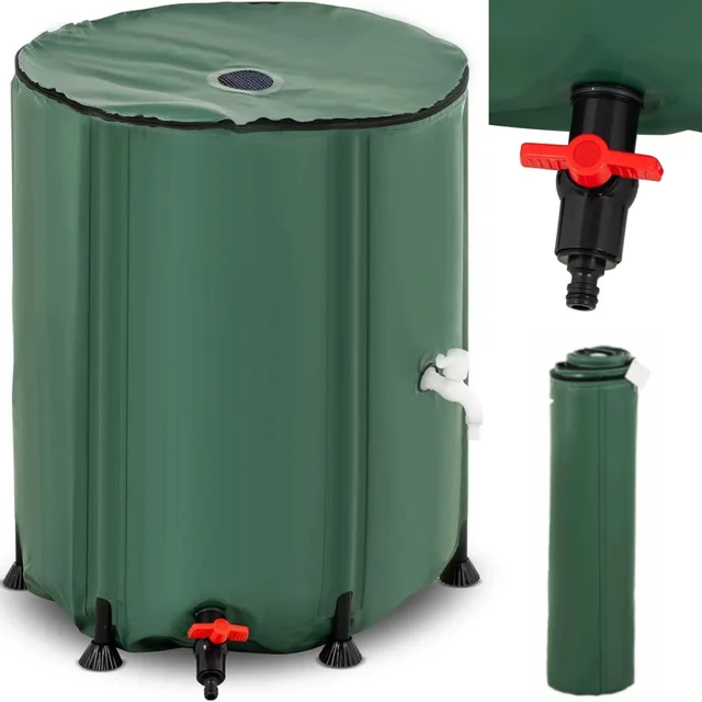 Barrel tank, foldable garden rainwater container, 200 l