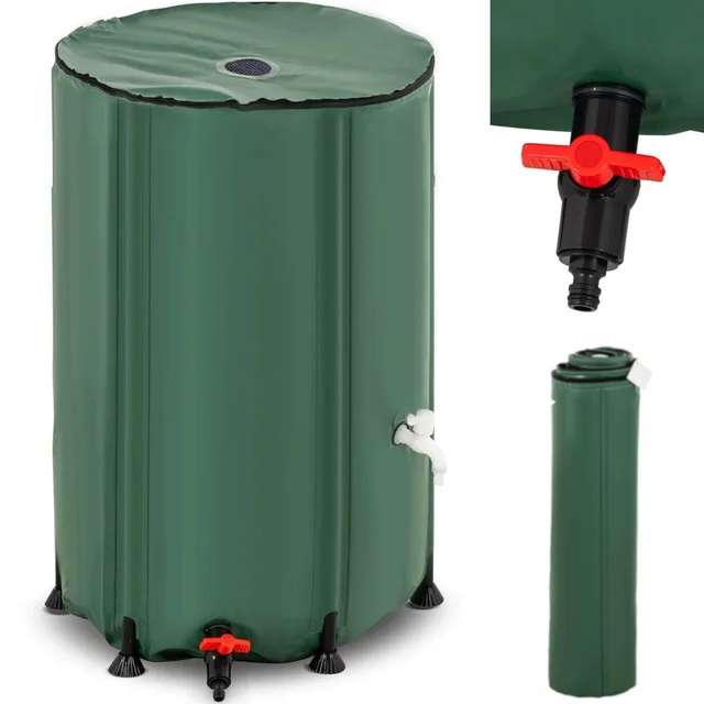 Barrel tank, foldable garden rainwater container, 380 l