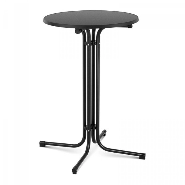 Barska miza - črna - zložljiva - Ø70 cm - 110 cm ROYAL CATERING 10011468 RC-BIS70FB