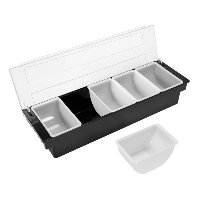 BARTENDER'S CONTAINER BLACK 5 SEGMENTS