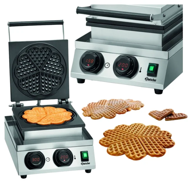 Bartscher Electric Waffle Maker Heart Waffles With Timer 370270