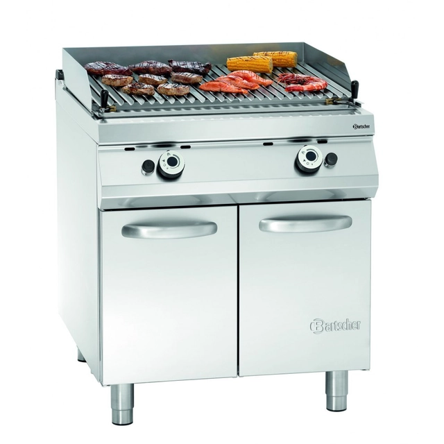 Bartscher Gas Lava Grill with V Grate for Meat