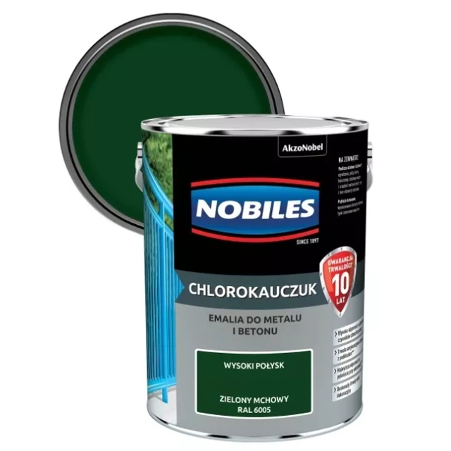 Barva, emajl Nobiles klorirana guma 0,9l MOSS GREEN