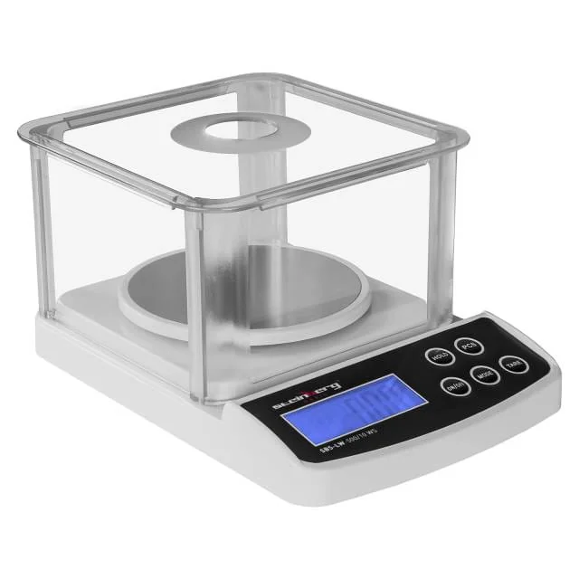 Báscula de laboratorio de precisión con tapa 500g/0,01g