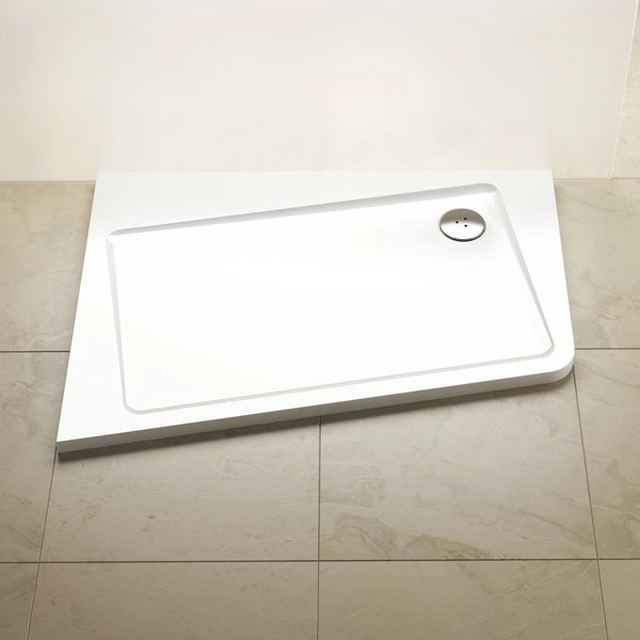 Base de duche fundida Ravak Asymetric Pro 10°, 120x90 L branco