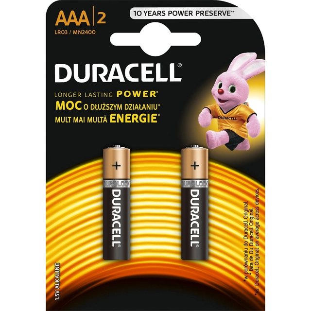 Батарея Duracell Basic AAA / R03 2 шт.