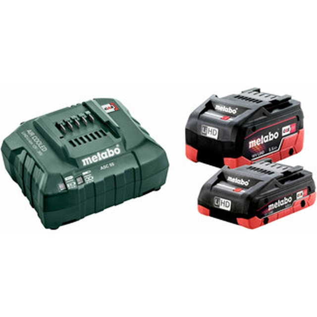 Батарея та зарядний пристрій Metabo Basic Set LiHD 1 x 4.0 Ah + 1 x 5.5 Ah 18 V | 5,5 Ах