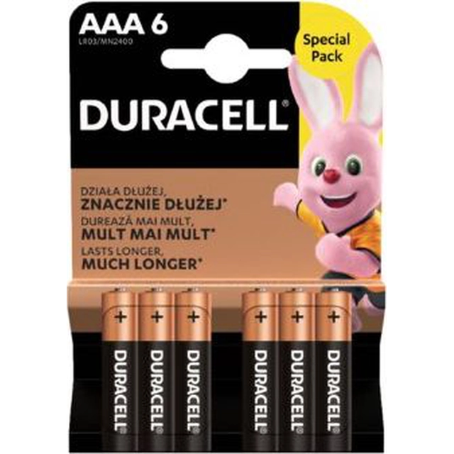 Батарейка Duracell AAA / R03 6 шт.