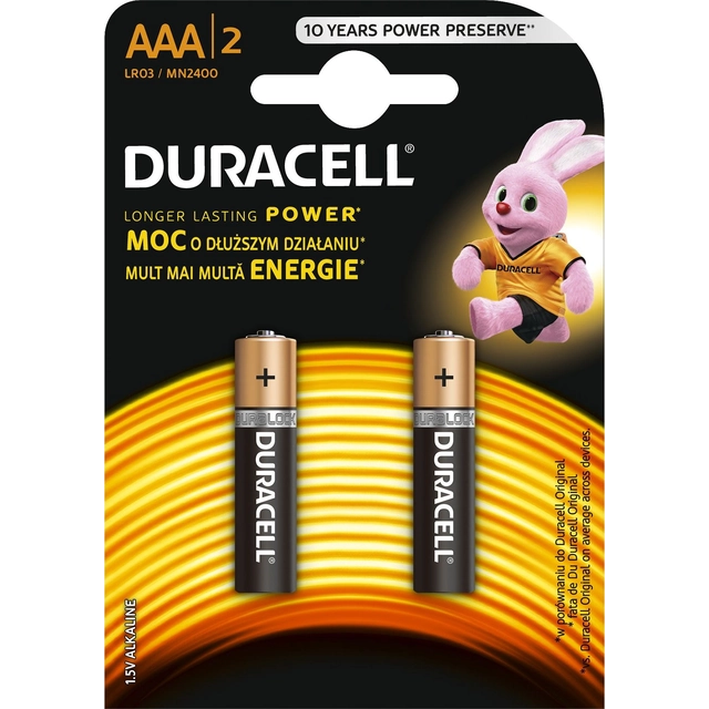 Bateria AAA básica Duracell / R03 2 unid.