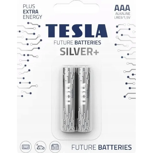 Bateria alcalina Tesla TESLA R3 (AAA) PRATA+ [2x120] 2 unidades