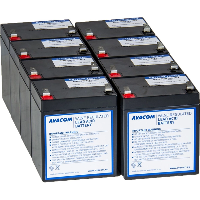 Батерия Avacom 12V/8x6Ah (AVA-RBC43-KIT)