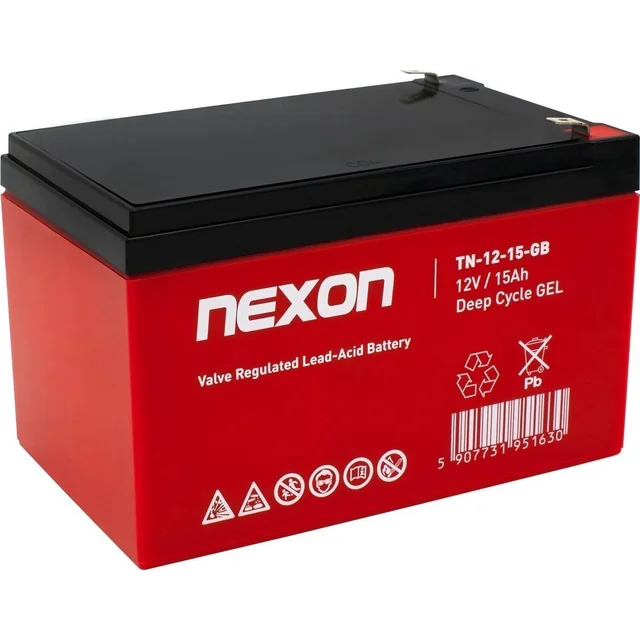 Bateria de gel Nexon Nexon TN-GEL-15 12V 15Ah - descarga profunda e operação cíclica