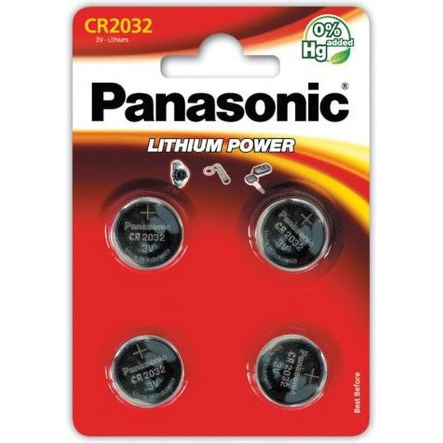 Bateria de lítio Panasonic CR2032 4 unid.
