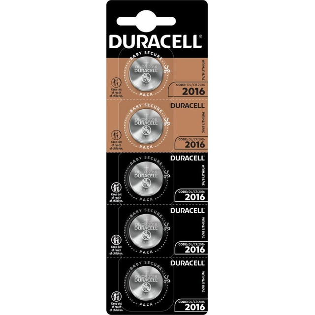 Batería Duracell CR2016 5 uds.