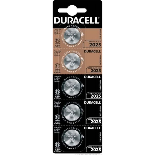Batéria Duracell CR2025 5 ks.