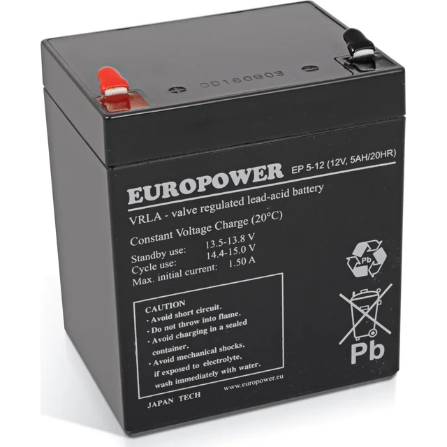 Batéria Europower 12V 5Ah AGM Europower EP5-12