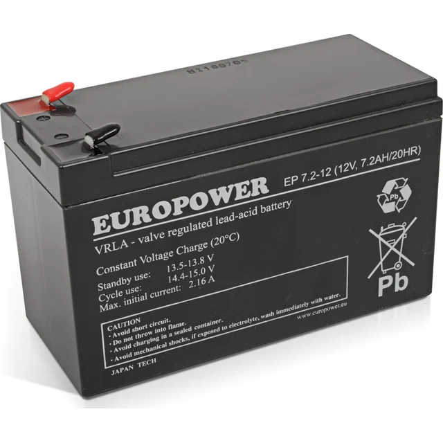 Batería Europower 12V 7.2Ah AGM Europower EP7.2-12