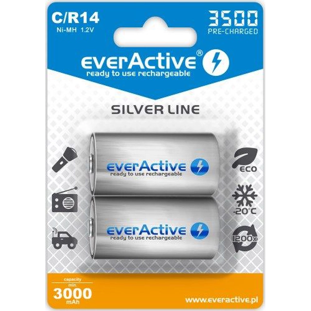 Батерия EverActive Silver Line C / R14 3500mAh 2 бр.