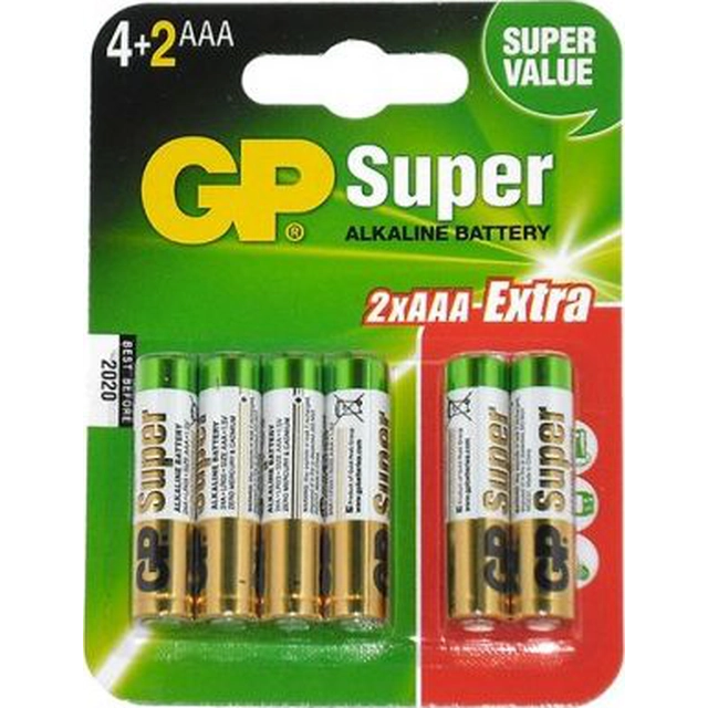 Bateria GP Super AAA / R03 6 unid.