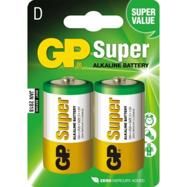 Batería GP Super D / R20 2 uds.