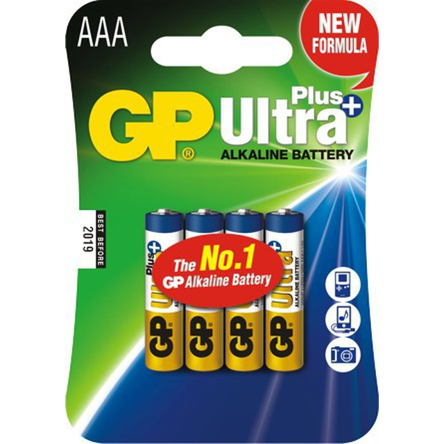 Bateria GP Ultra+ AAA / R03 4 unid.